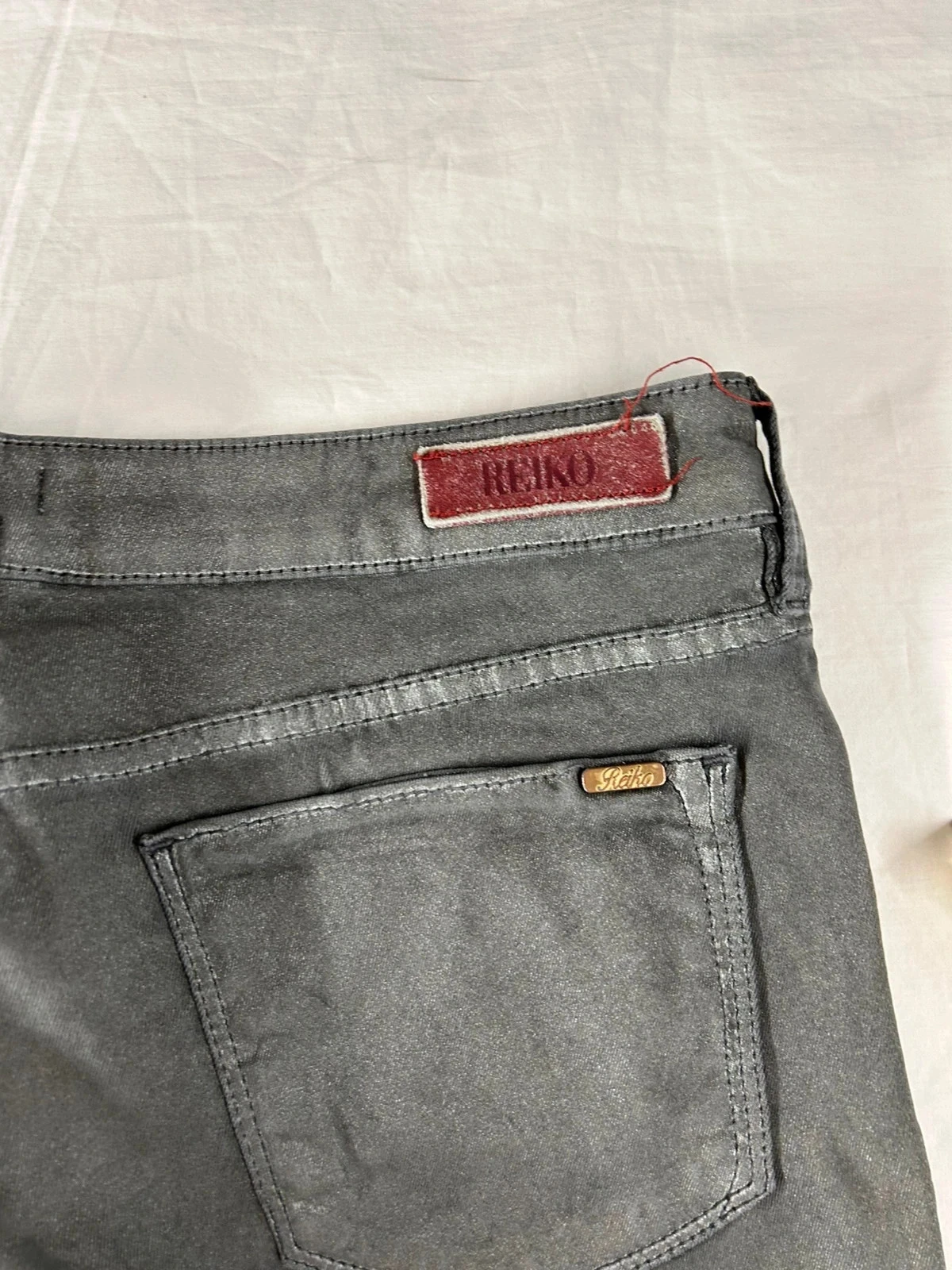 Calça jeans skinny pant reiko cinza vintage – photo 13